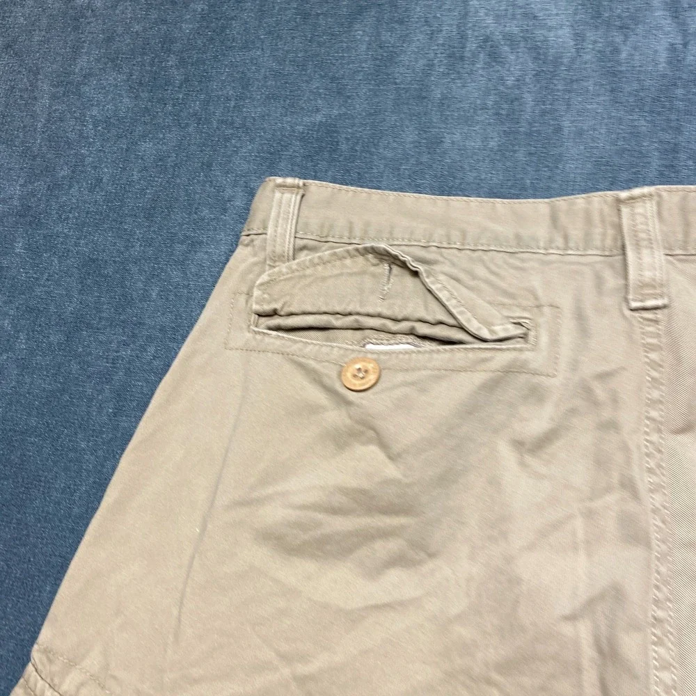 U.S. Polo Assn Cargo Shorts Mens 36 Khaki Cotton Flat Front Slash Pockets Hiking